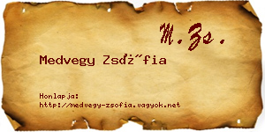 Medvegy Zsófia névjegykártya
